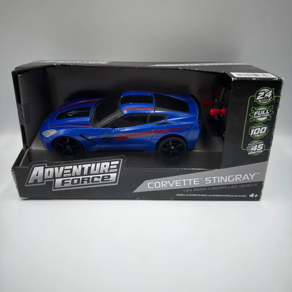 Adventure Force Corvette Stingray 1:24 RC Radio Control Car Blue New Bright
